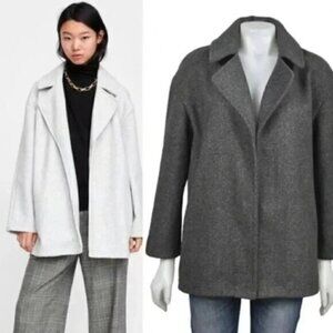 Zara Jacket Lightweight Grey Open Front Coat Size Small‎